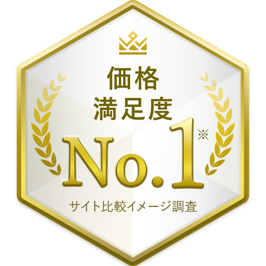 価格満足度No.1 ※サイト比較イメージ調査