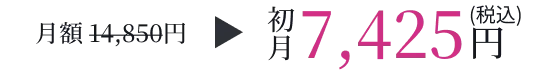月額14,850円 から 初月税込7,425円