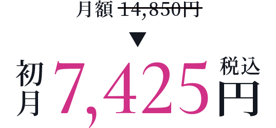 月額14,850円 から 初月税込7,425円