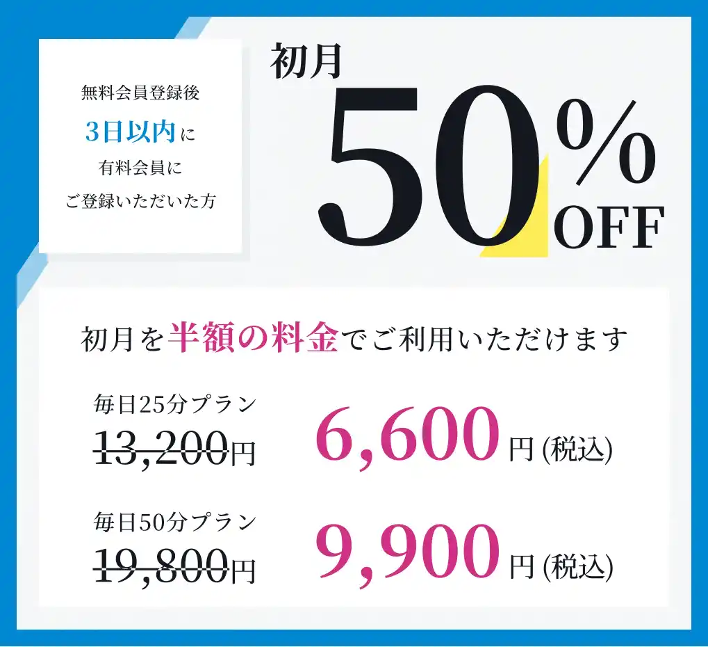 初月50%OFF